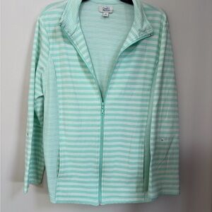 Croft & Barrow Mint and White Striped Top